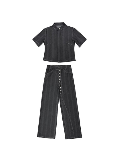 BUTTON DENIM SET