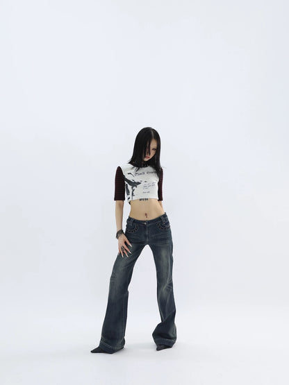 STRIPE CROPPED TEE