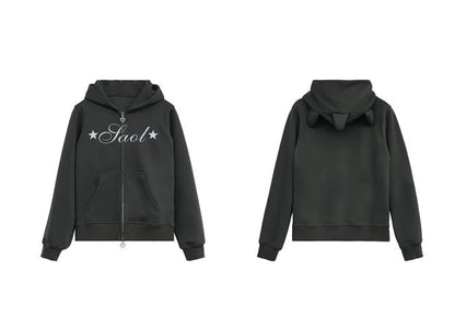 HORNED FLEECE HOODIE