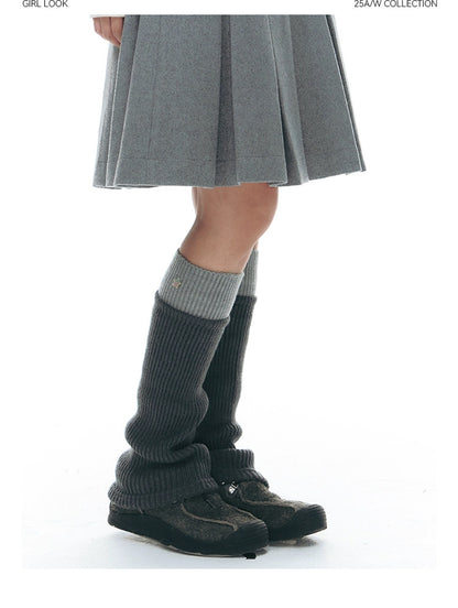 STAR DETAIL KNIT LEG WARMERS