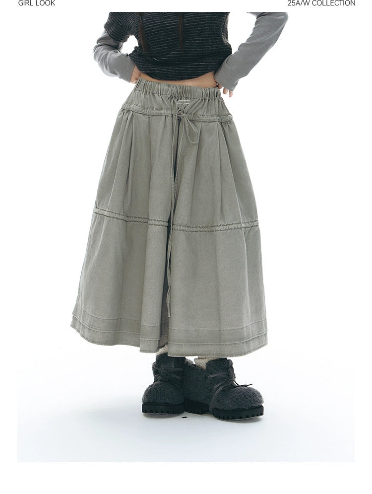 DRAWSTRING COTTON SKIRT