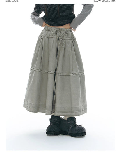 DRAWSTRING COTTON SKIRT