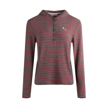 STRIPED HENLEY HOOD TOP