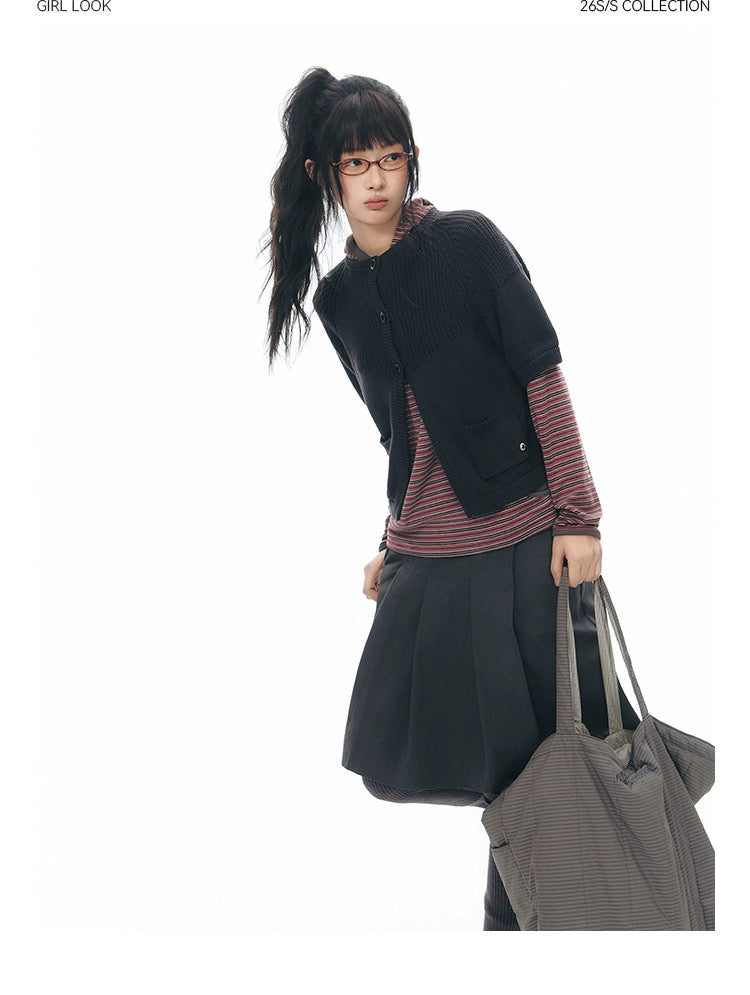 SPLICED KNIT CARDIGAN