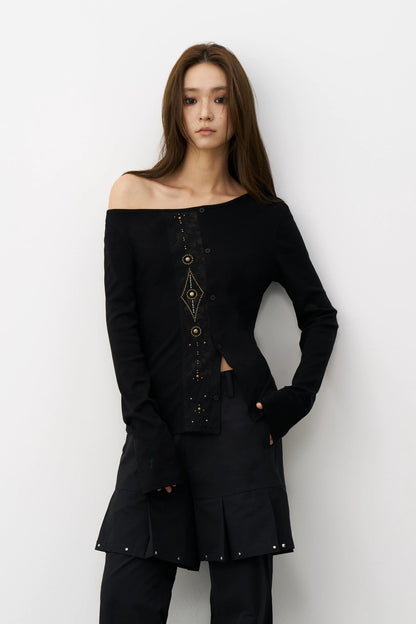 GEOMETRIC BEADED TOP