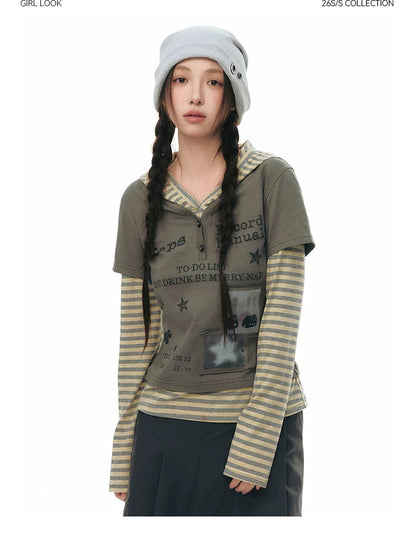SPLICED HOODIE T-SHIRT