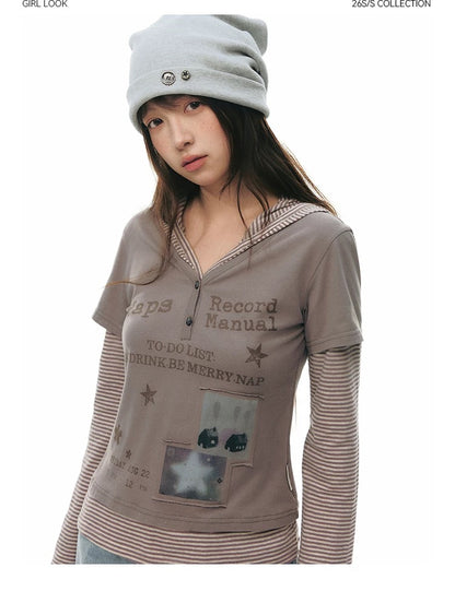 SPLICED HOODIE T-SHIRT