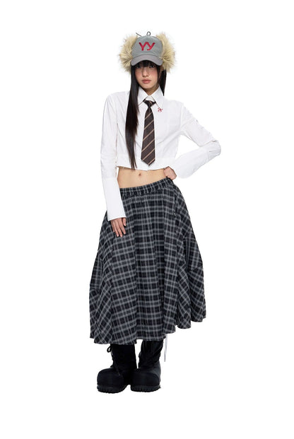 PLAID PLEATED SKIRT