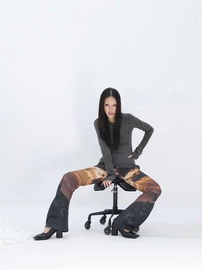 BURN MARK FLARE PANTS