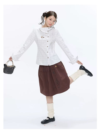 SPRING EMBROIDERED PLAID SHIRT