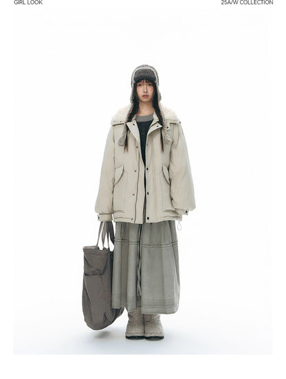 DRAWSTRING COTTON SKIRT