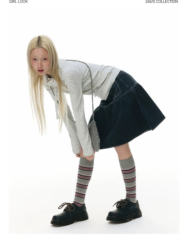 VINTAGE A-LINE DENIM SKIRT