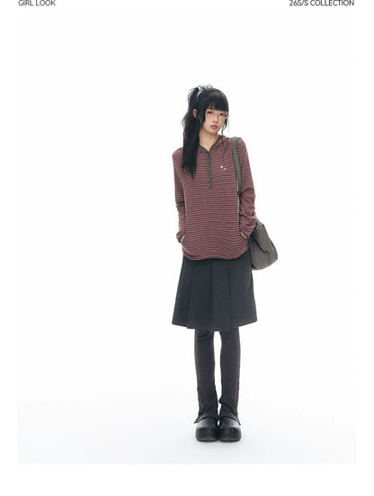 STRIPED HENLEY HOOD TOP