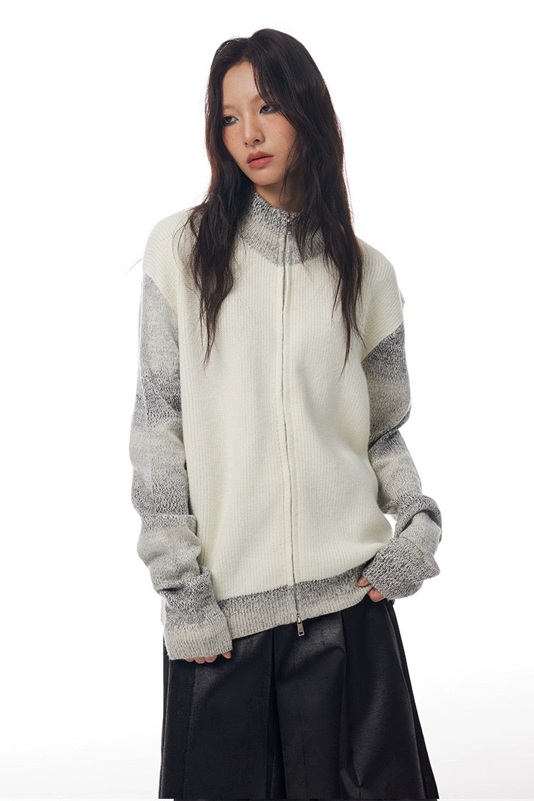 MIST TONE ZIP KNIT