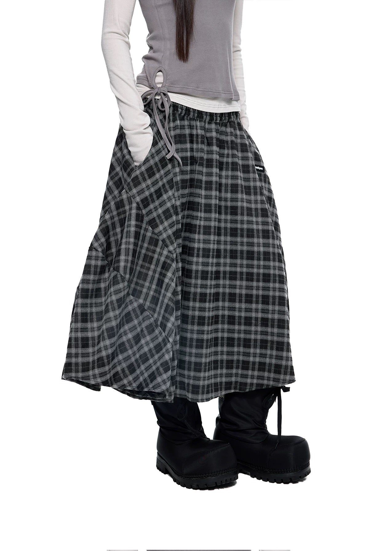 PLAID PLEATED SKIRT