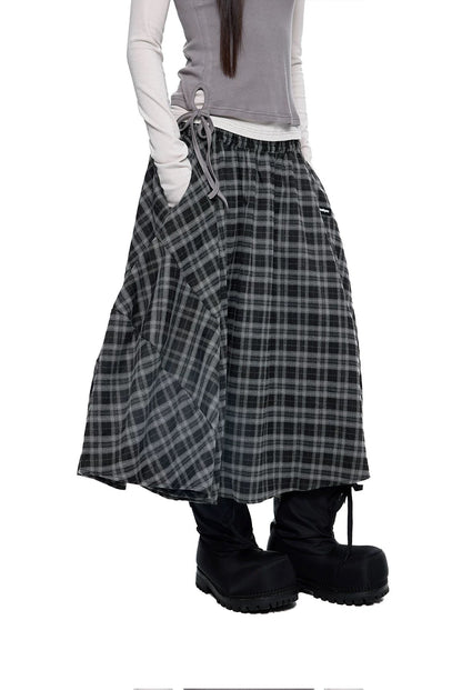 PLAID PLEATED SKIRT