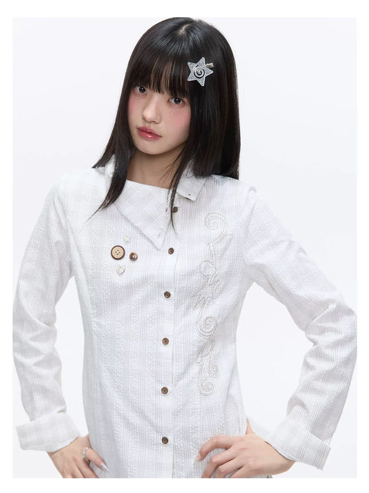 SPRING EMBROIDERED PLAID SHIRT