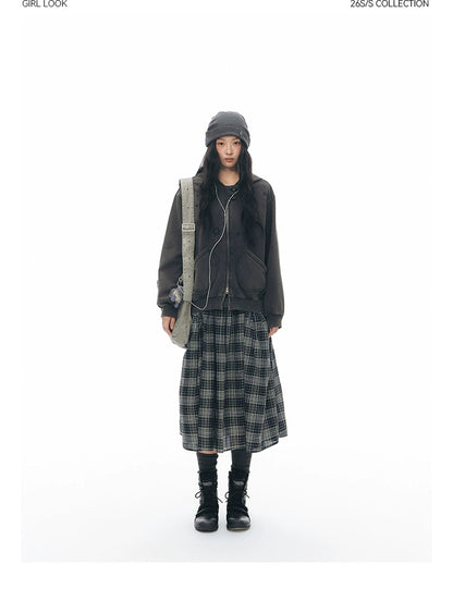 BUTTON FRONT WAVE SKIRT