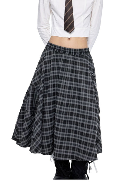 PLAID PLEATED SKIRT