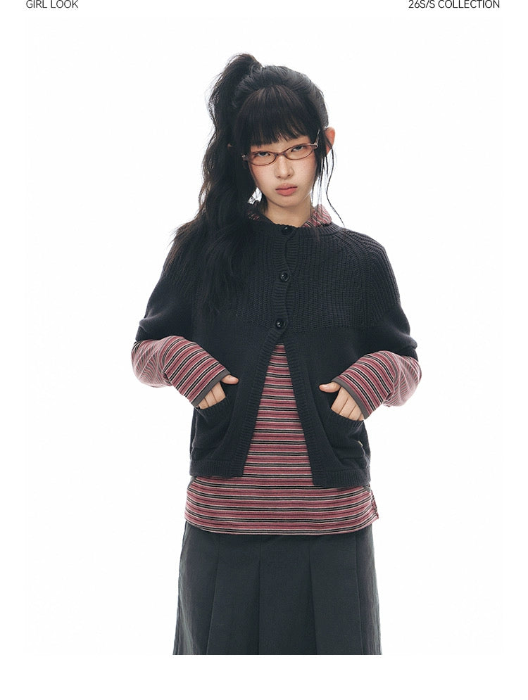 SPLICED KNIT CARDIGAN