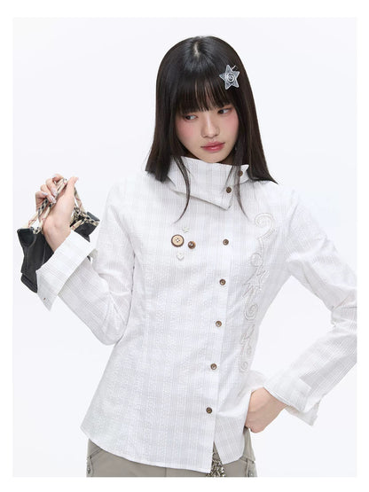 SPRING EMBROIDERED PLAID SHIRT