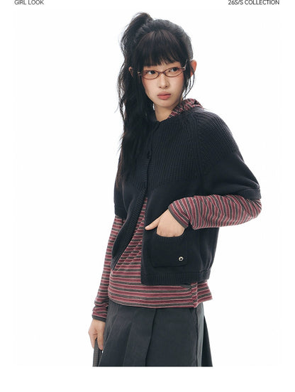 SPLICED KNIT CARDIGAN