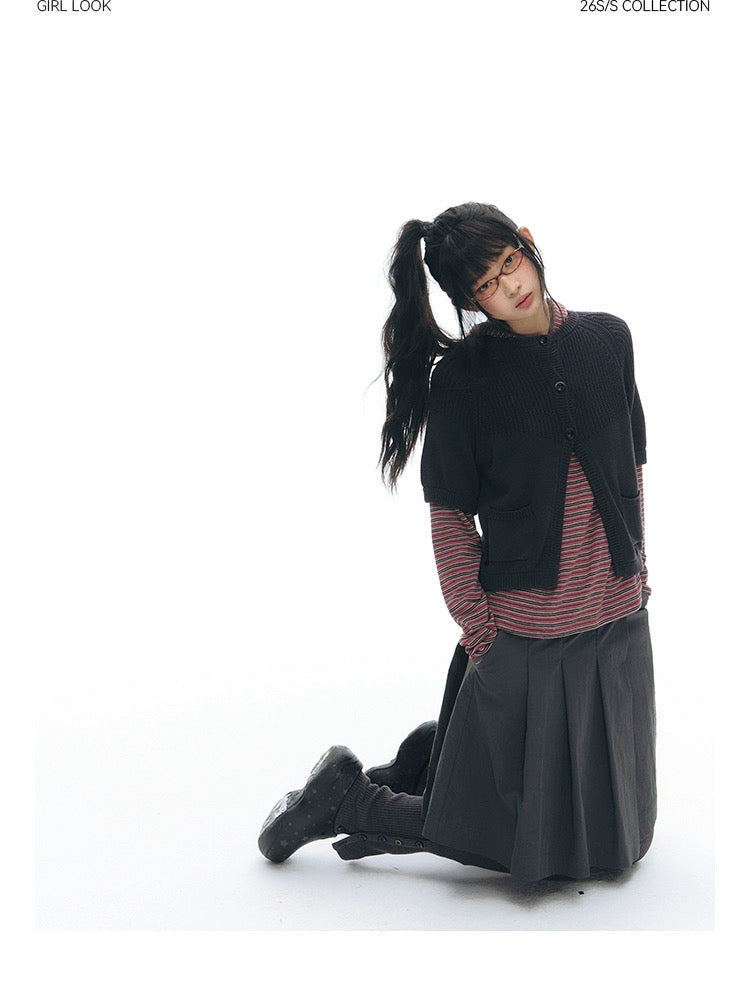 SPLICED KNIT CARDIGAN