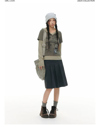 SPLICED HOODIE T-SHIRT