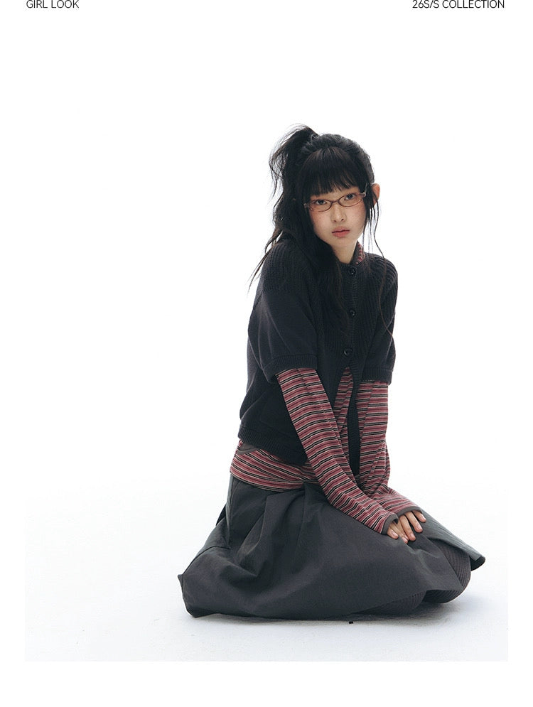 SPLICED KNIT CARDIGAN