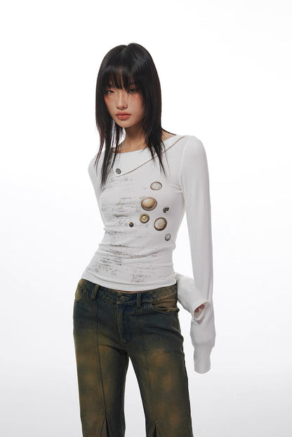 BUTTON DETAIL TEE