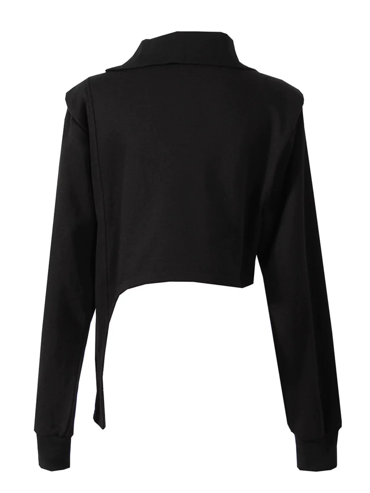 HIGH-NECK ASYMMETRICAL SWEATSHIRT JACKET