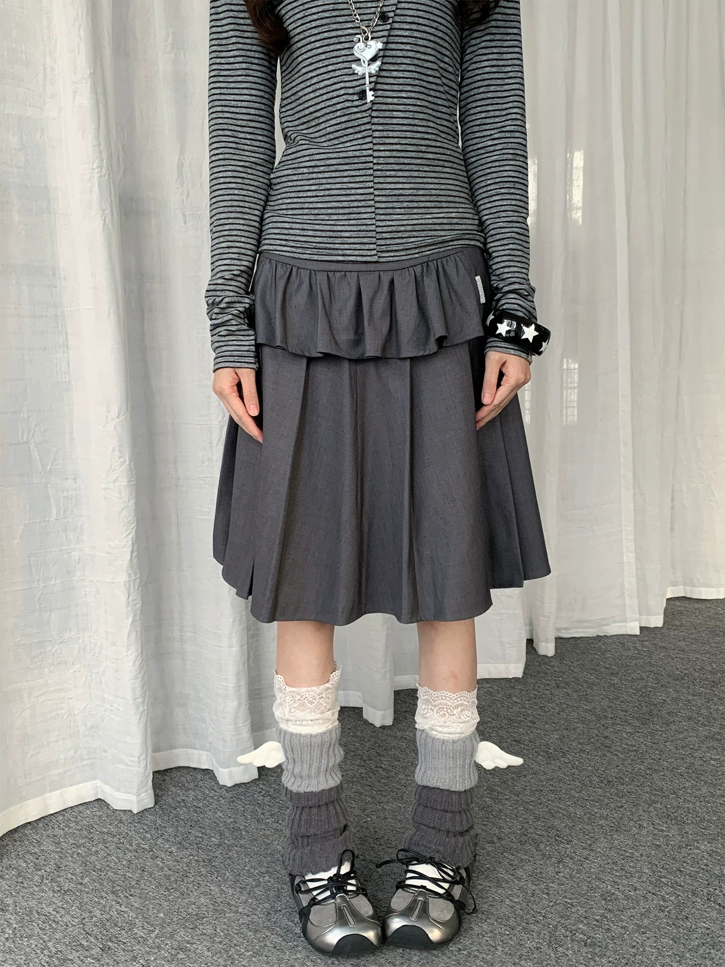 PLEATED A-LINE SKIRT SET