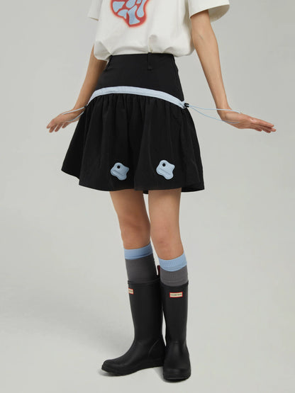 COLOR-BLOCK A-LINE MINI SKIRT