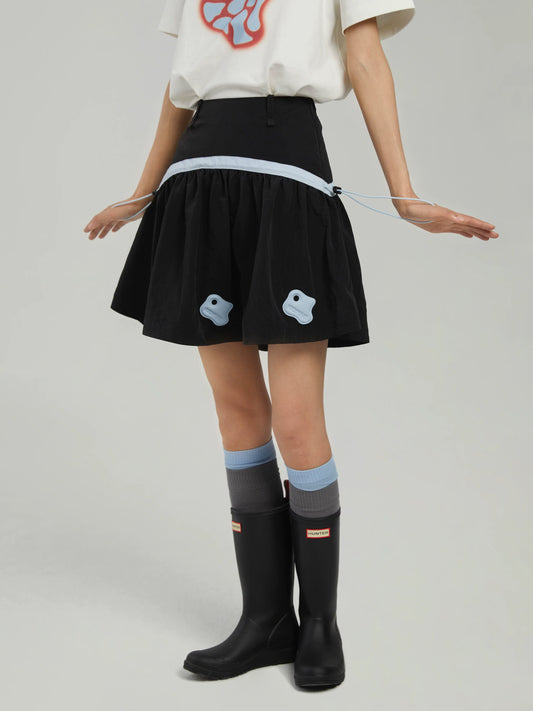 COLOR-BLOCK A-LINE MINI SKIRT