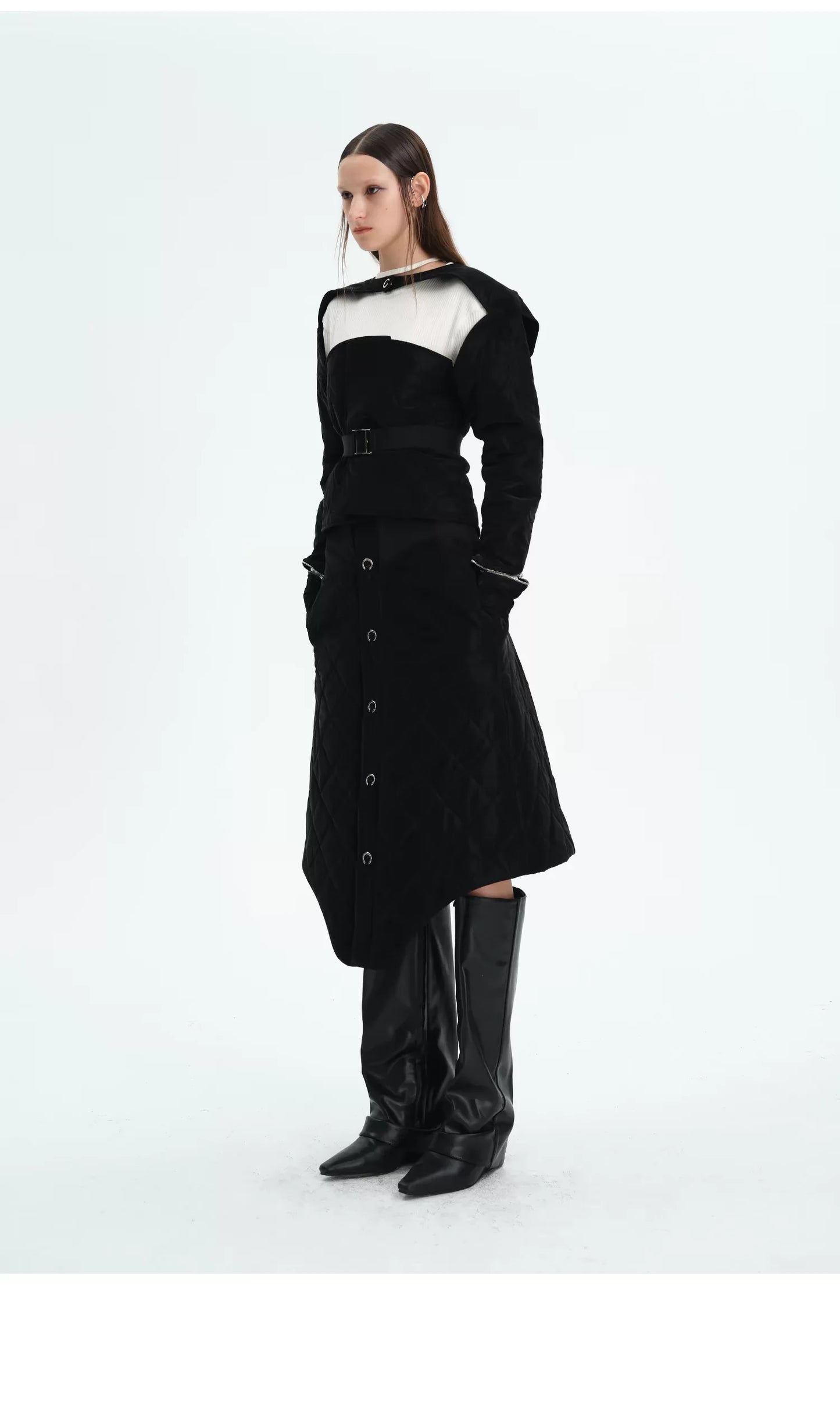 WINTER 3D QUILTED COTTON SKIRT