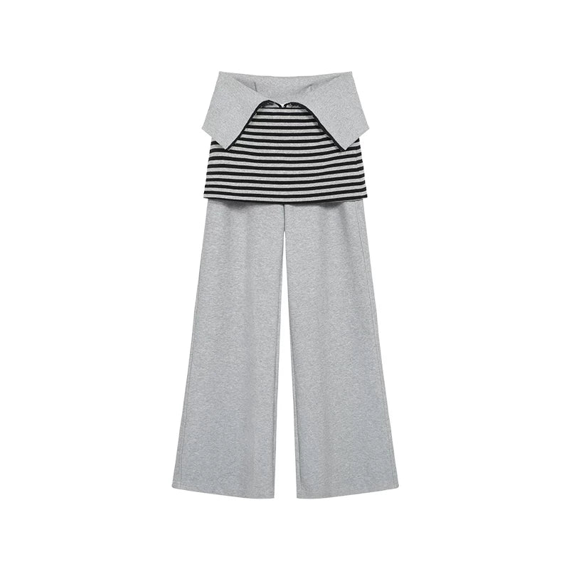 ADJUSTABLE WAIST WIDE-LEG SWEATPANTS