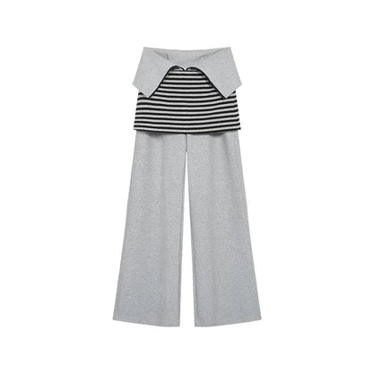 ADJUSTABLE WAIST WIDE-LEG SWEATPANTS
