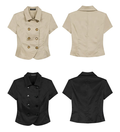 CROPPED DOUBLE-BREASTED BLAZER