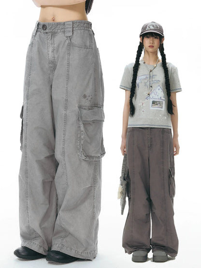 RETRO EMBROIDERED WIDE-LEG PANTS