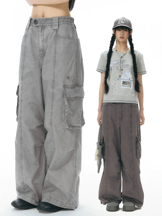 RETRO EMBROIDERED WIDE-LEG PANTS