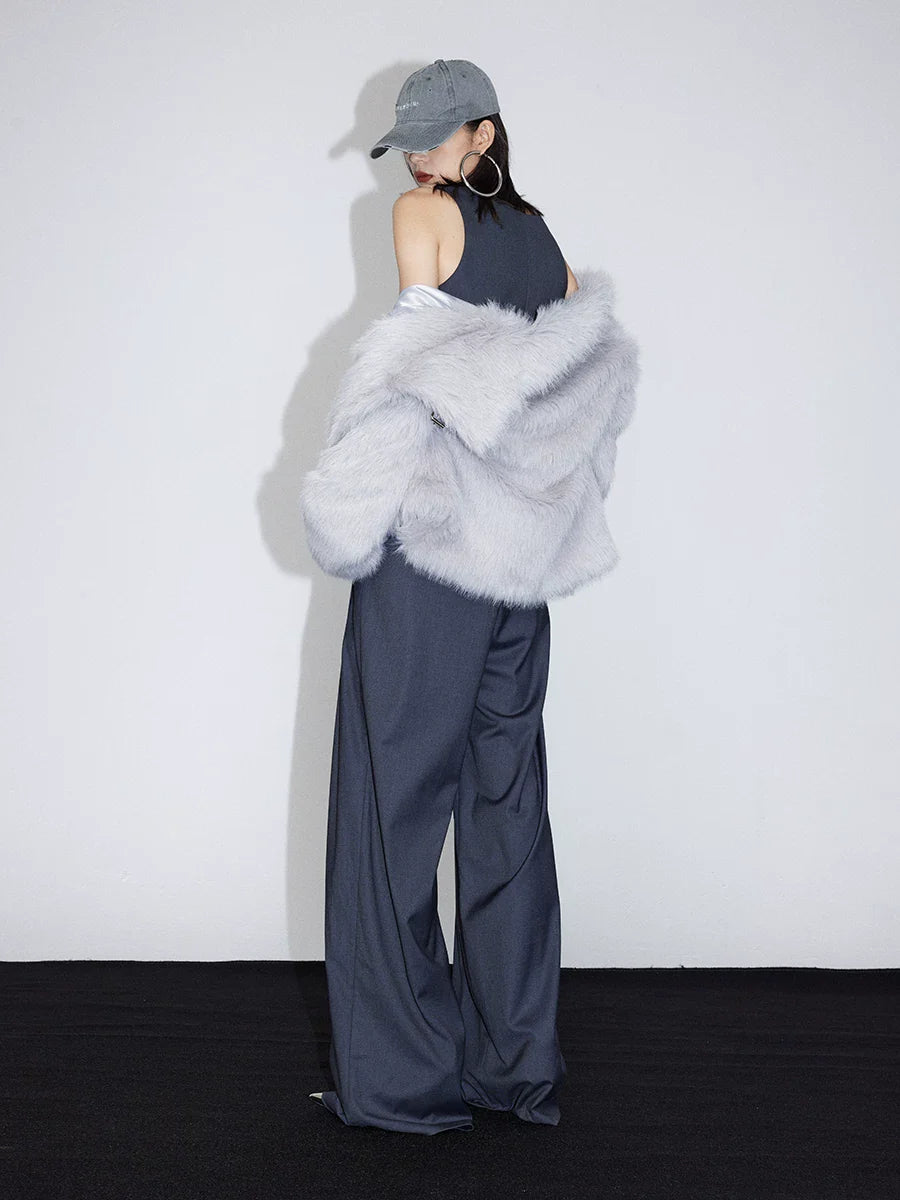 FLOWY PLEATED WIDE-LEG PANTS