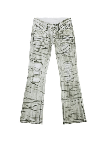 RIPPED LOW-WAIST SKINNY