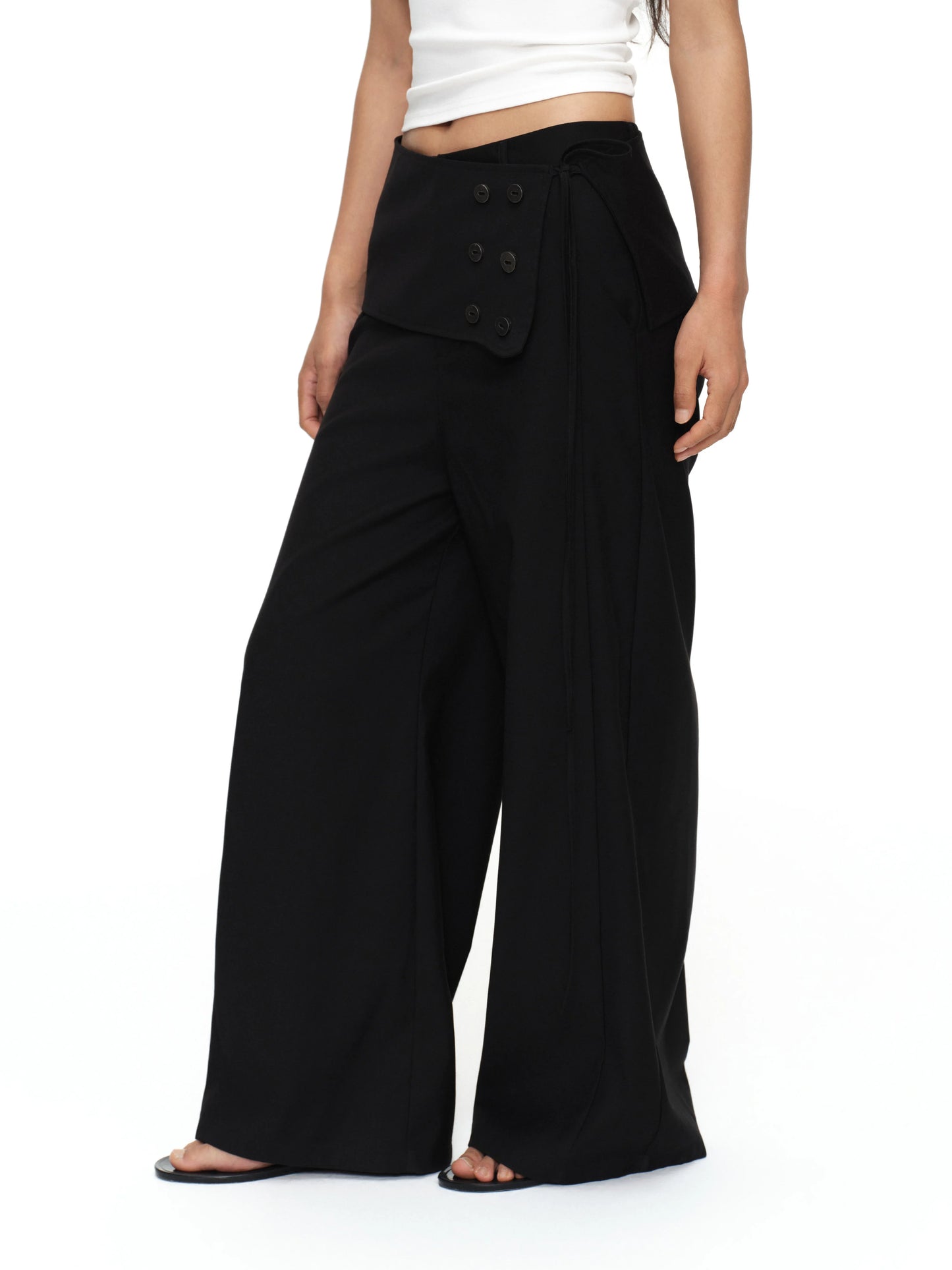 LOOSE CASUAL SUIT PANTS WITH SKIRT