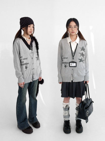 STAR PRINT CARDIGAN JACKET