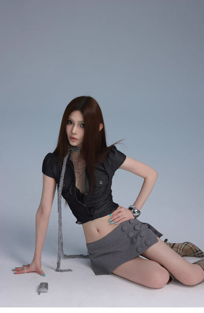 3D DOUBLE-BREASTED SUIT PANTS