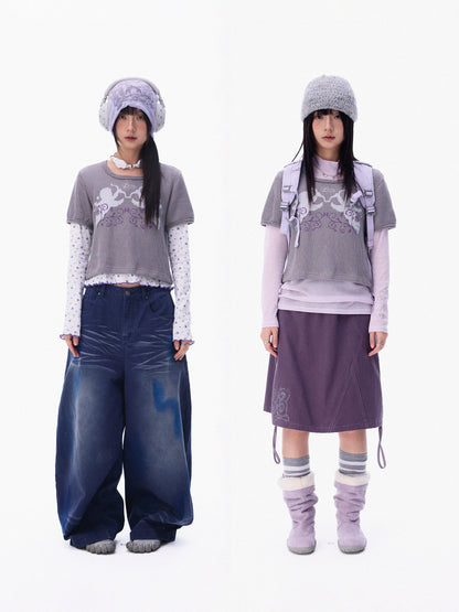 VINTAGE VINE TEXTURED SHORT SLEEVE TOP