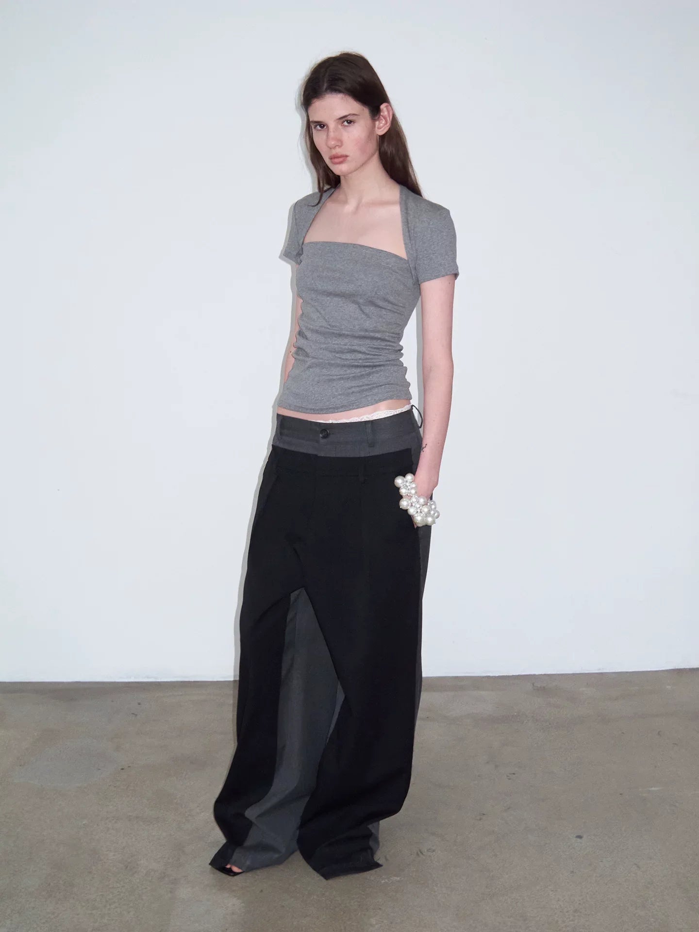 FAUX TWO-PIECE CROP TOP