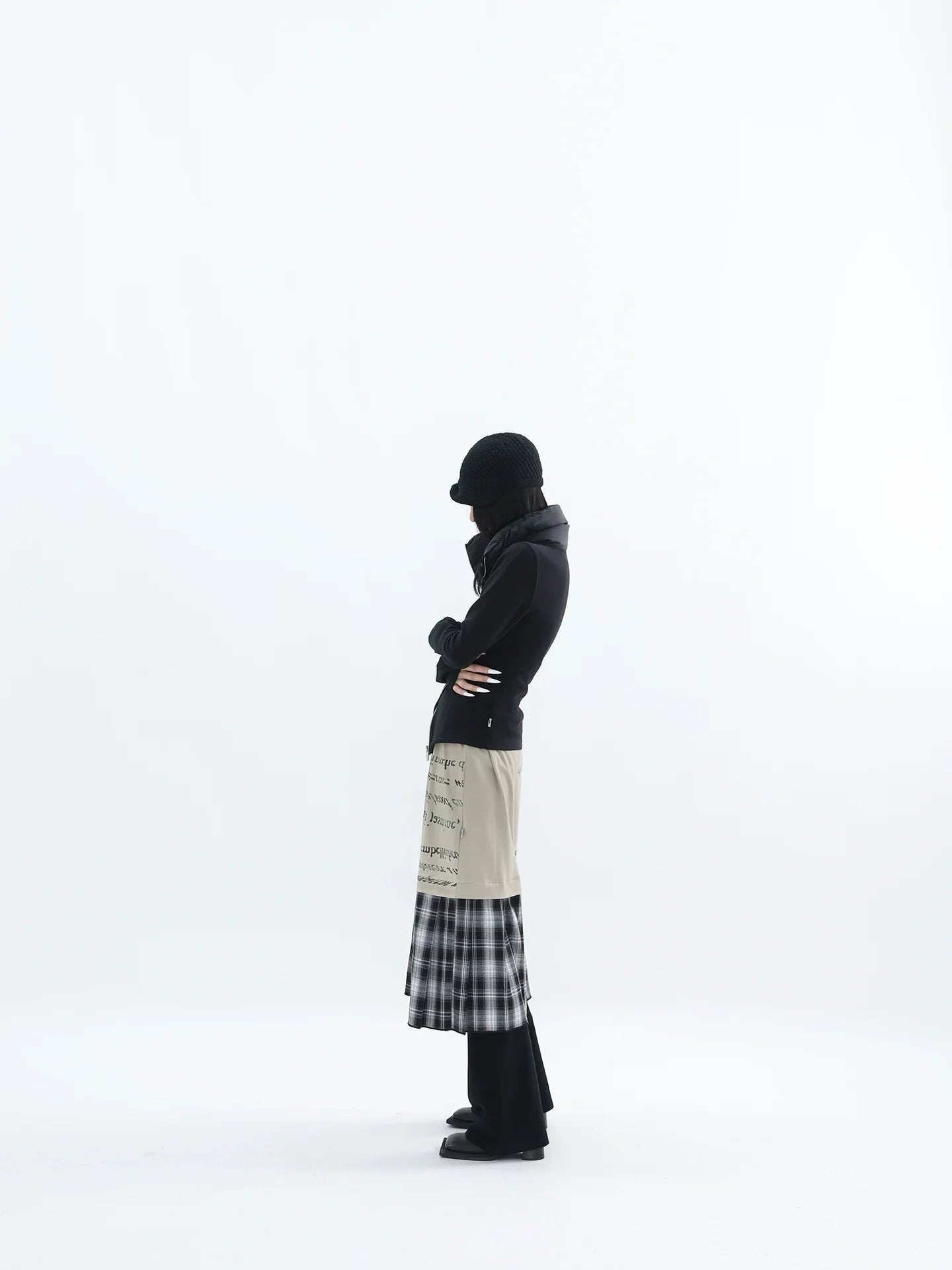 PLAID TURTLENECK TANK DRESS