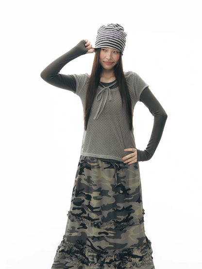 LAYERED POLKA DOT T-SHIRT SET