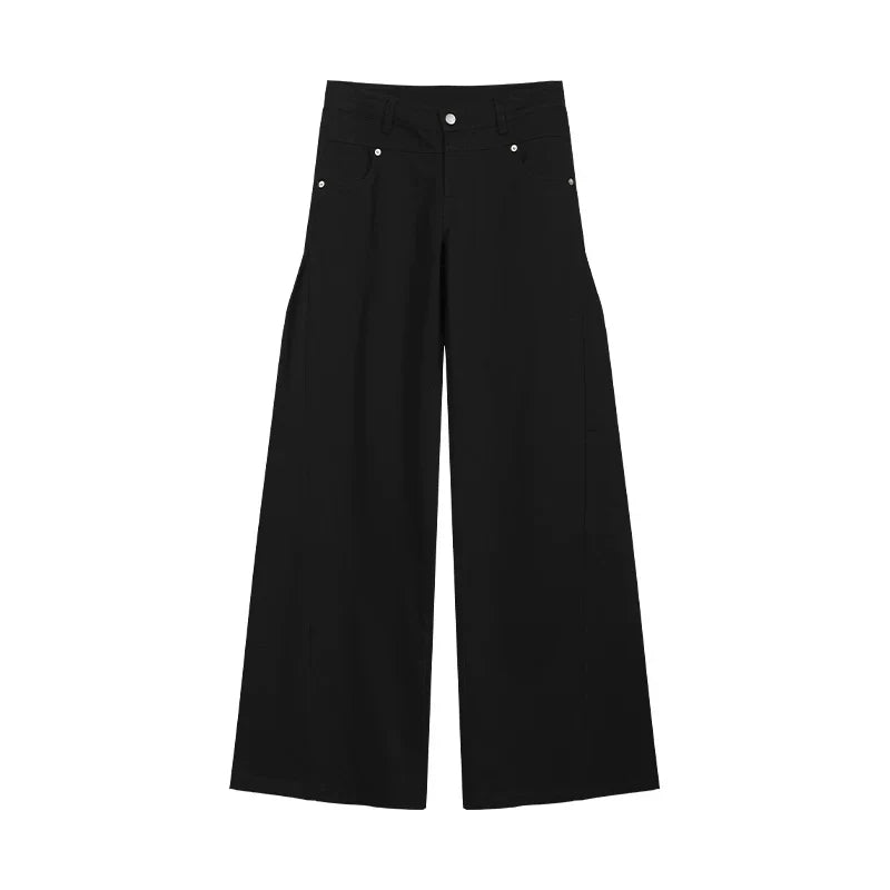 CASUAL WIDE-LEG TWILL PANTS
